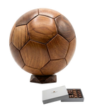 3D Wooden Soccer Ball Puzzle:Walnut and Teak
