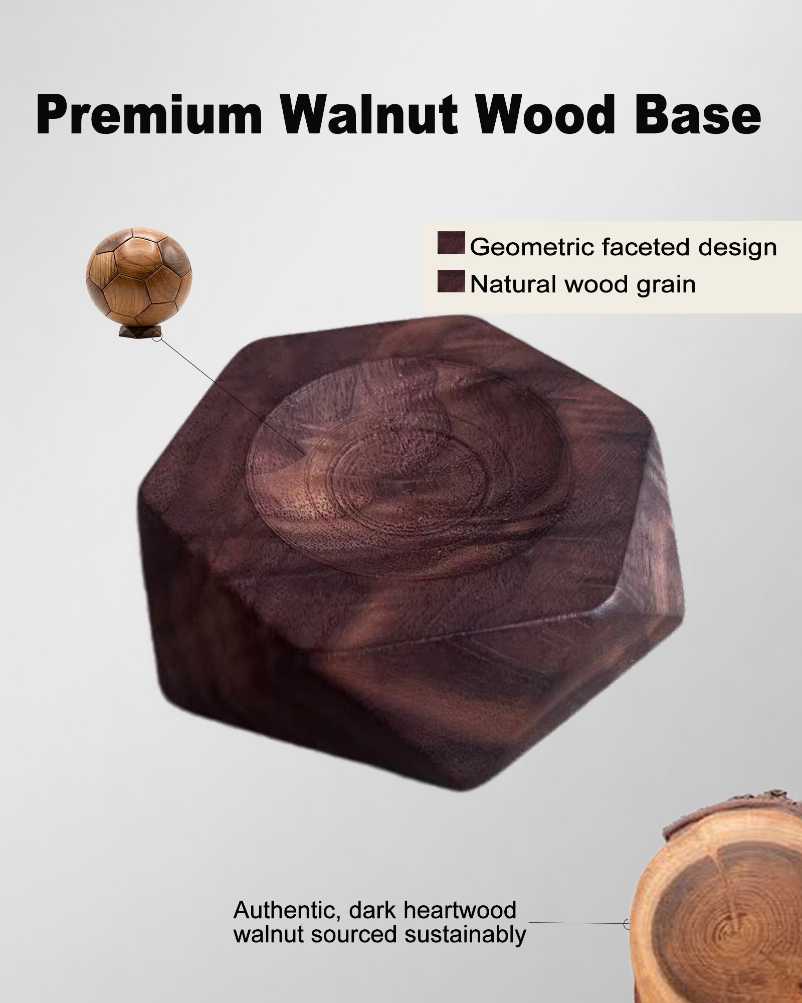 3D Wooden Soccer Ball Puzzle：Beech and walnut