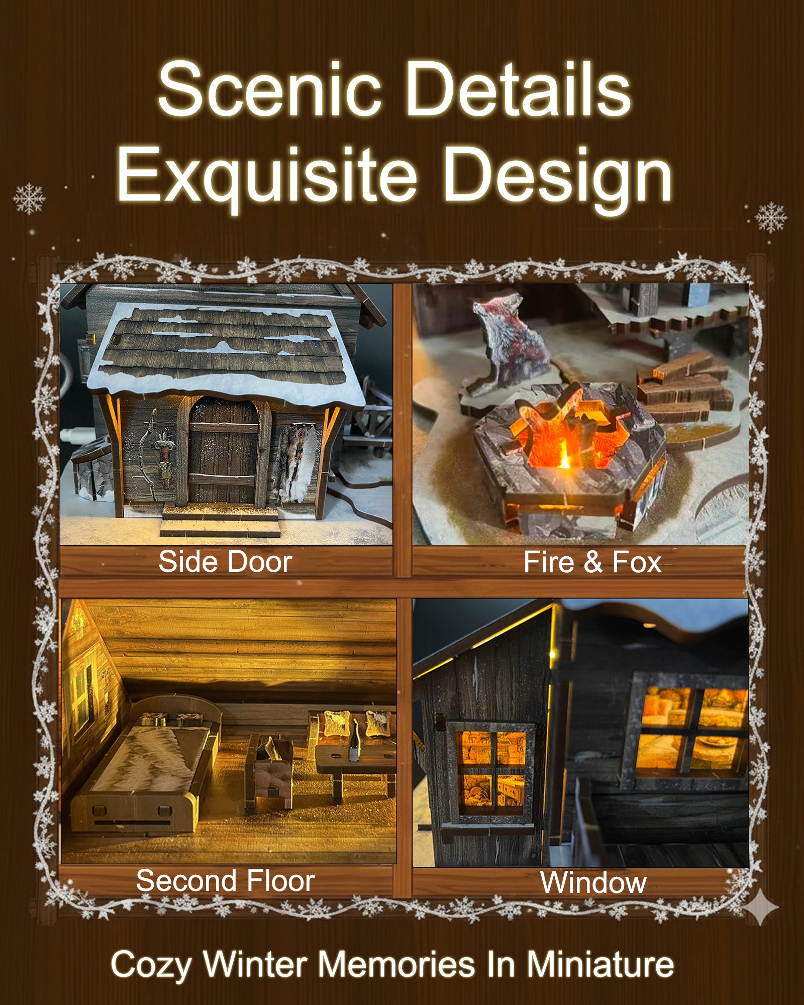 3D Wooden Puzzle：Snow mountain hut