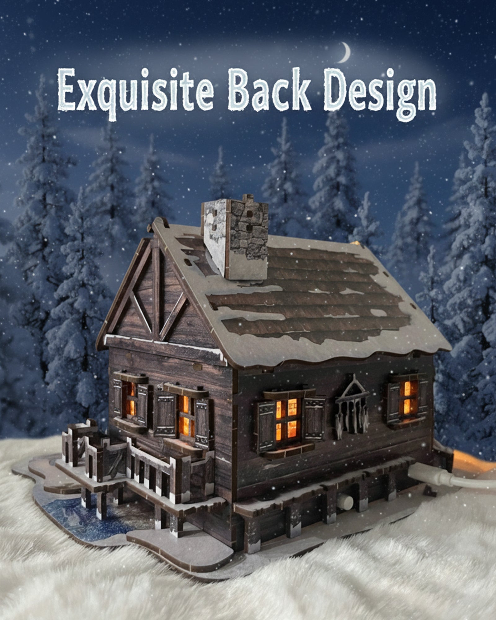 3D Wooden Puzzle：Snow mountain hut