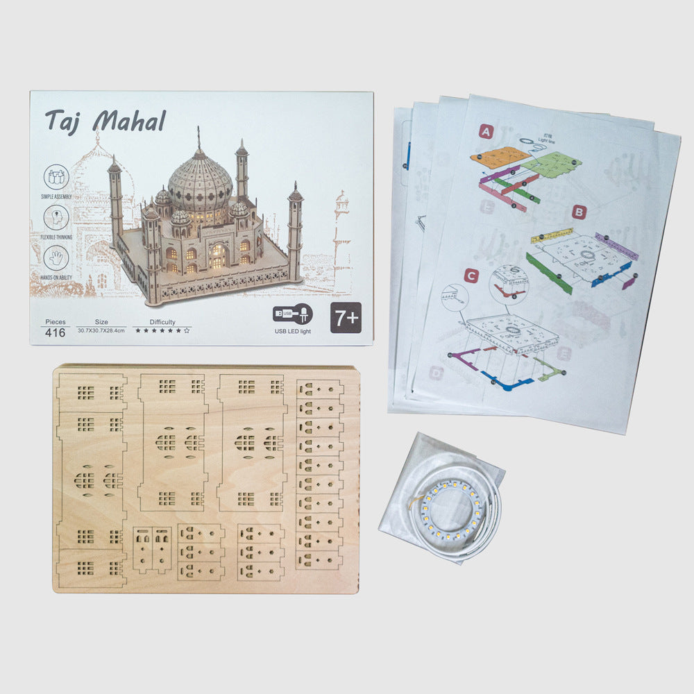 3D Wooden Puzzle  Taj Mahal Wood Model